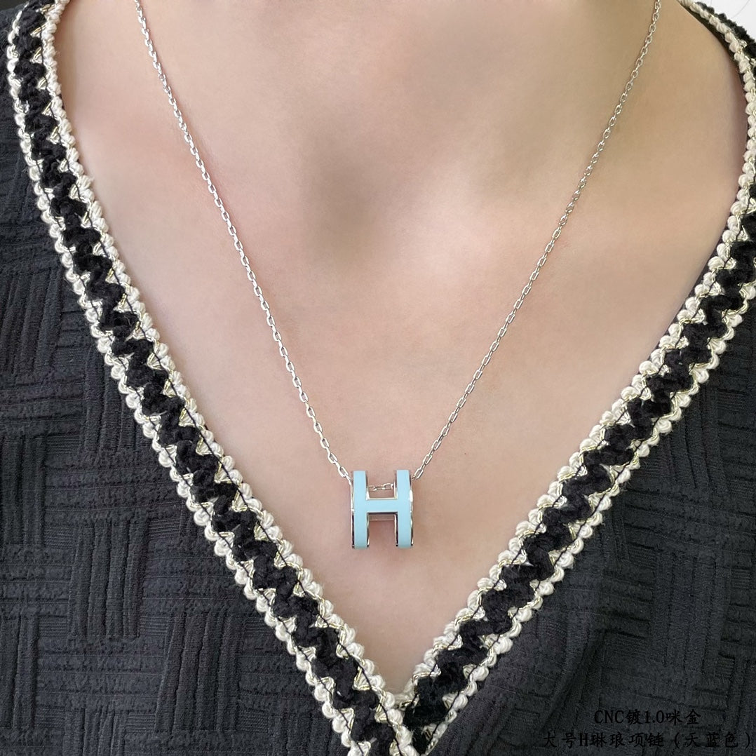 [Windsor Jewelry]POP H SKY BLUE NECKLACE