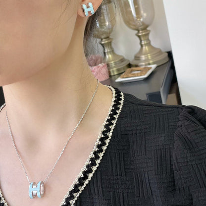 [Windsor Jewelry]POP H SKY BLUE NECKLACE