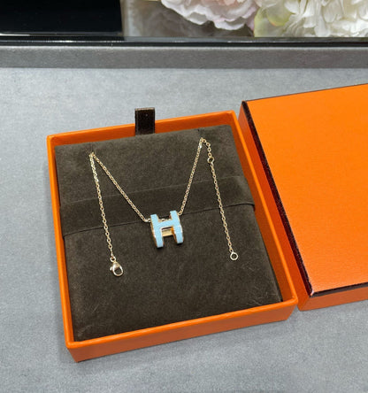 [Windsor Jewelry]POP H SKY BLUE NECKLACE