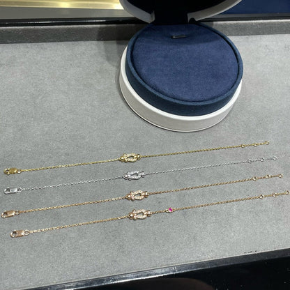 [Windsor Jewelry]FORCE 10 DIAMOND CHAIN LINK PINK GOLD BRACELET
