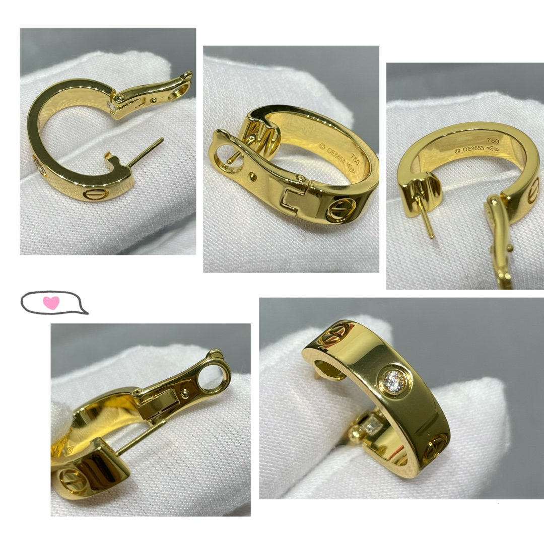 [Windsor Jewelry]LOVE 5.5MM 1 DIAMOND EARRINGS
