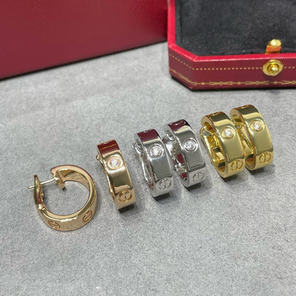 [Windsor Jewelry]LOVE 5.5MM 1 DIAMOND EARRINGS
