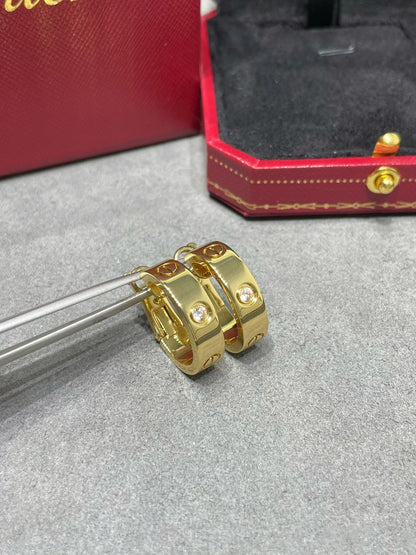 [Windsor Jewelry]LOVE 5.5MM 1 DIAMOND EARRINGS
