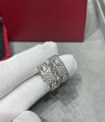 [Windsor Jewelry]LOVE 5.5MM DIAMOND PAVED EARRINGS