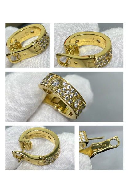 [Windsor Jewelry]LOVE 5.5MM DIAMOND PAVED EARRINGS