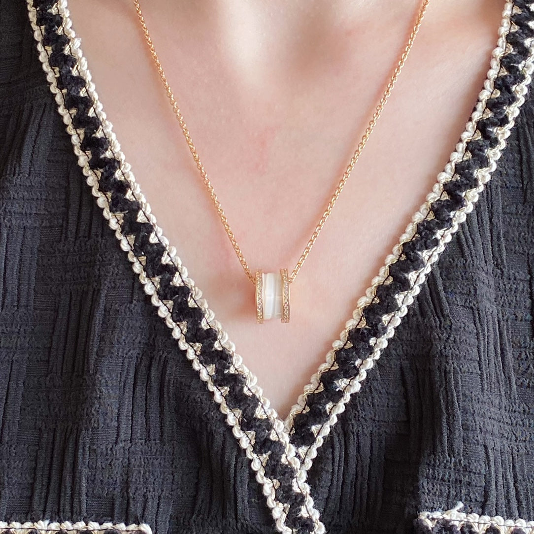 [Windsor Jewelry]ZERO 1 DIAMOND CERAMIC NECKLACE