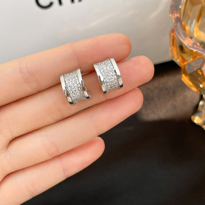 [Windsor Jewelry]ZERO 1 DIAMOND PAVED EARRINGS