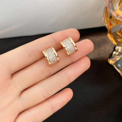 [Windsor Jewelry]ZERO 1 DIAMOND PAVED EARRINGS