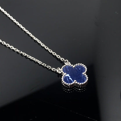 [Windsor Jewelry]CLOVER PIETERSITE SILVER LONG NECKLACE