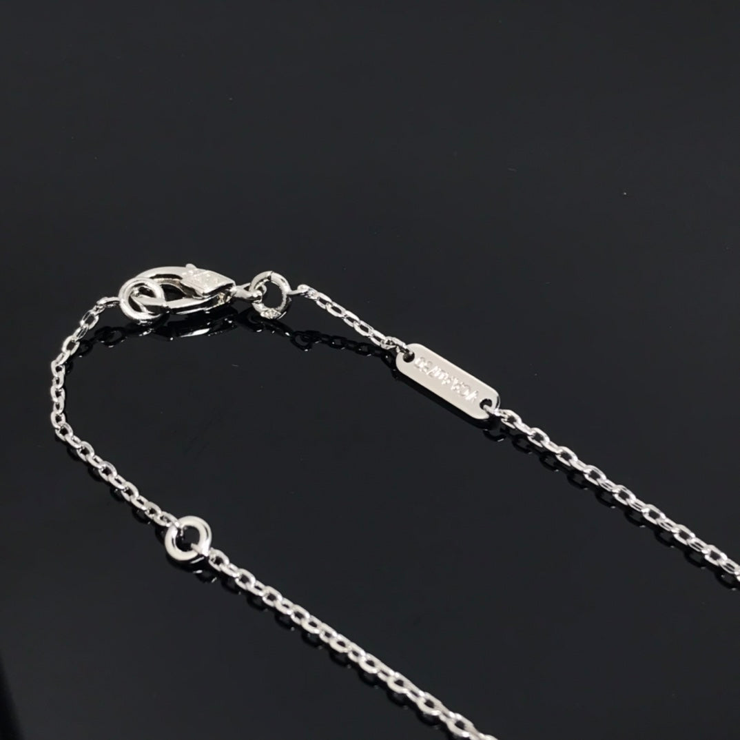 [Windsor Jewelry]CLOVER PIETERSITE SILVER LONG NECKLACE