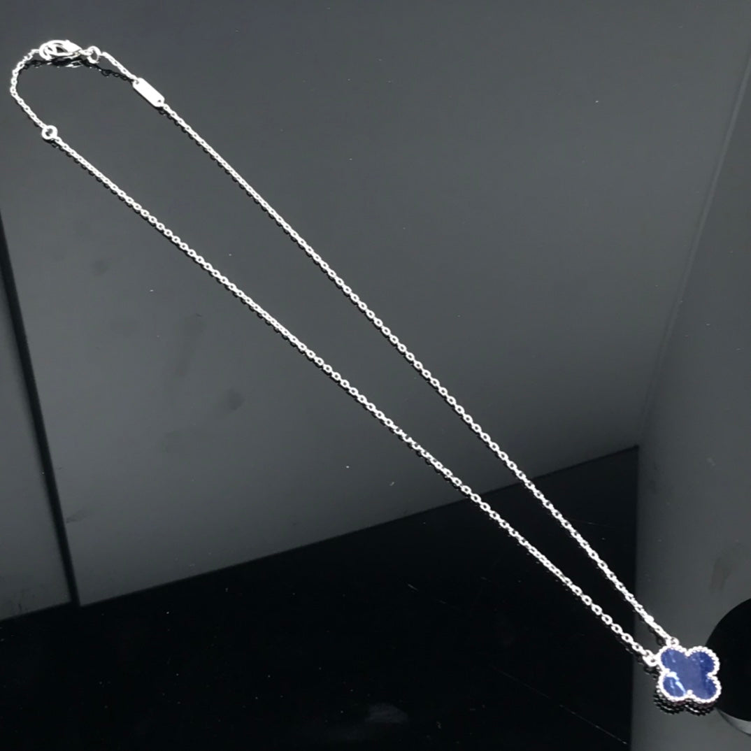 [Windsor Jewelry]CLOVER PIETERSITE SILVER LONG NECKLACE