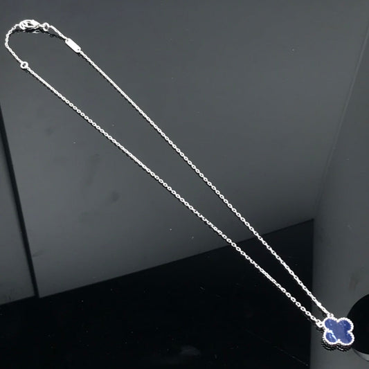 [Windsor Jewelry]CLOVER PIETERSITE SILVER LONG NECKLACE