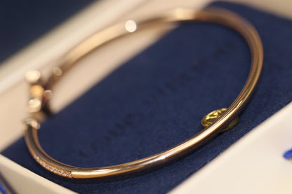 [Windsor Jewelry]IDYLLE PINK GOLD OPEN BRACELET DIAMOND PAVED