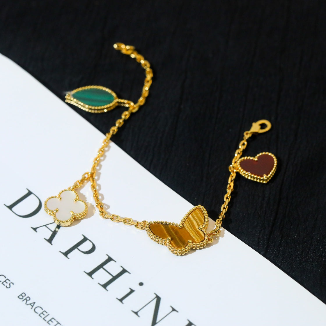 [Windsor Jewelry]LUCKY SPRING 5 MOTIF GOLD BRACELET