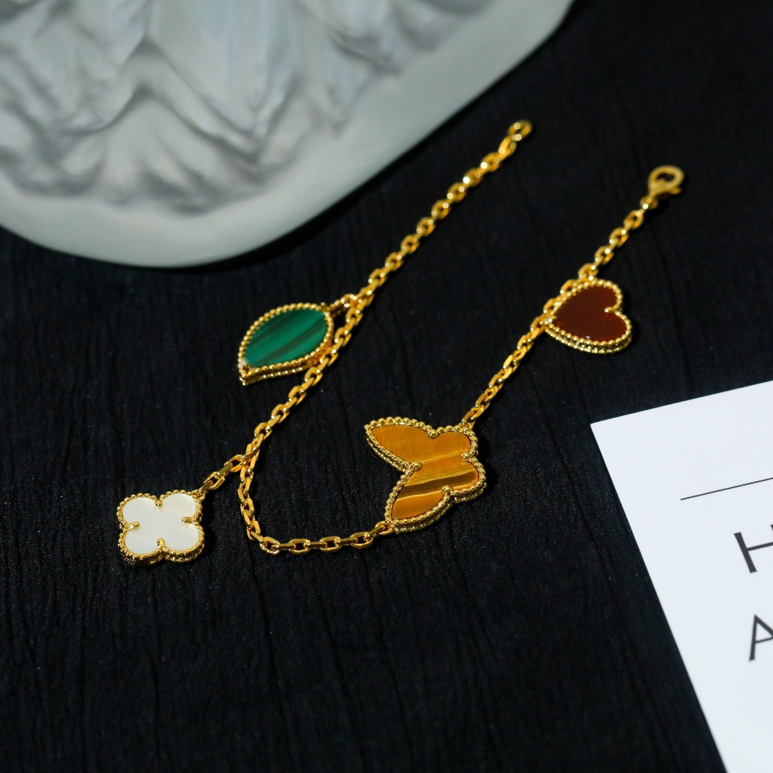[Windsor Jewelry]LUCKY SPRING 5 MOTIF GOLD BRACELET