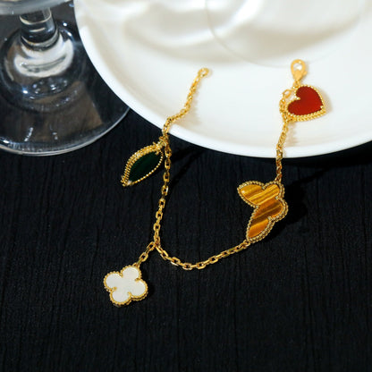 [Windsor Jewelry]LUCKY SPRING 5 MOTIF GOLD BRACELET