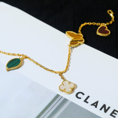 [Windsor Jewelry]LUCKY SPRING 5 MOTIF GOLD BRACELET