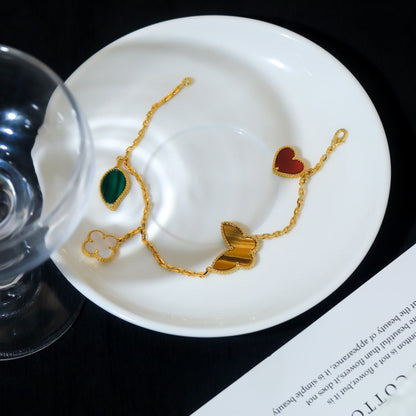 [Windsor Jewelry]LUCKY SPRING 5 MOTIF GOLD BRACELET