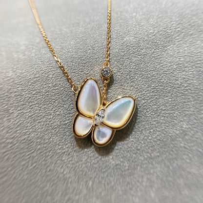 [Windsor Jewelry]BUTTERFLY MOP DIAMOND NECKLACE