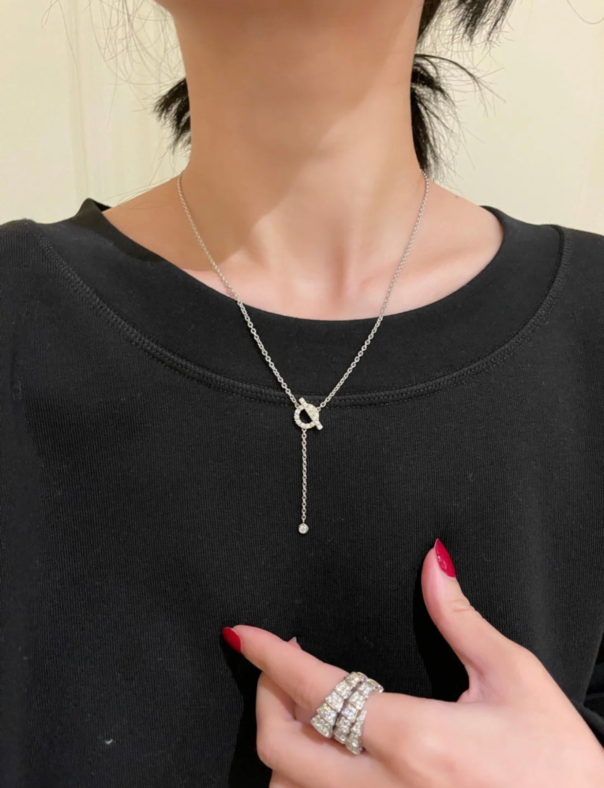 [Windsor Jewelry]FINESSE SILVER DIAMOND NECKLACE