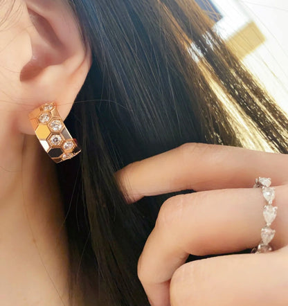 [Windsor Jewelry]BEE LOVE DIAMOND HOOP EARRINGS