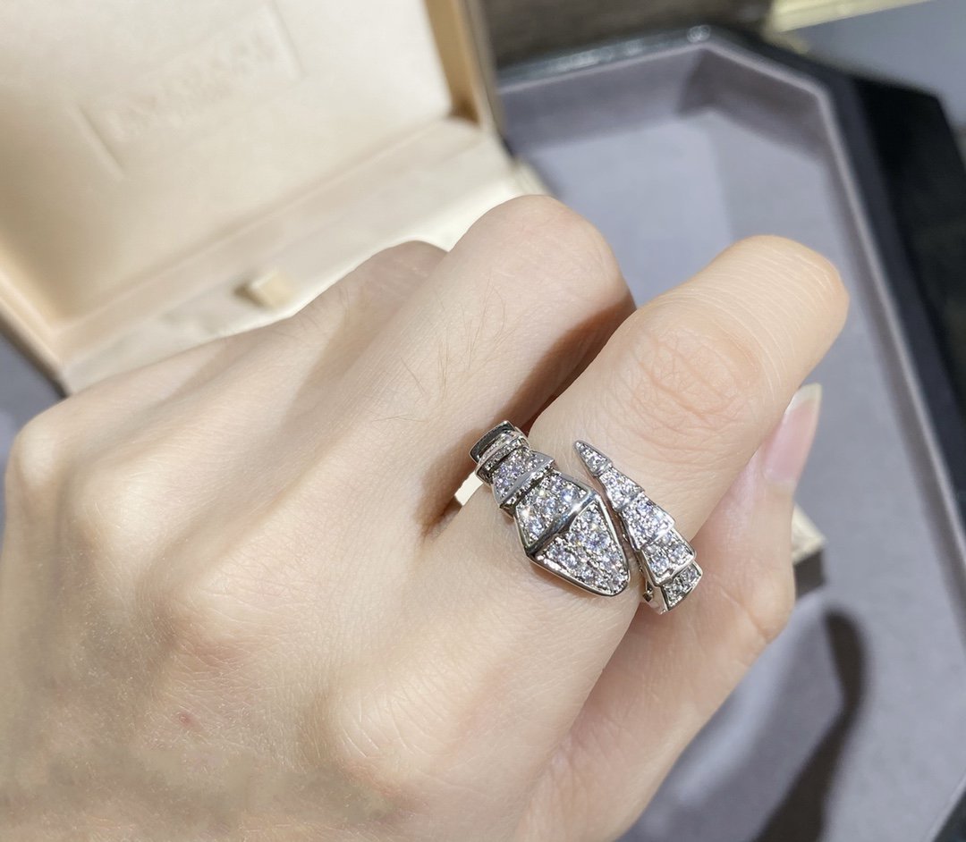 [Windsor Jewelry]SERPENTI LARGE RING SILVER DIAMOND PAVED