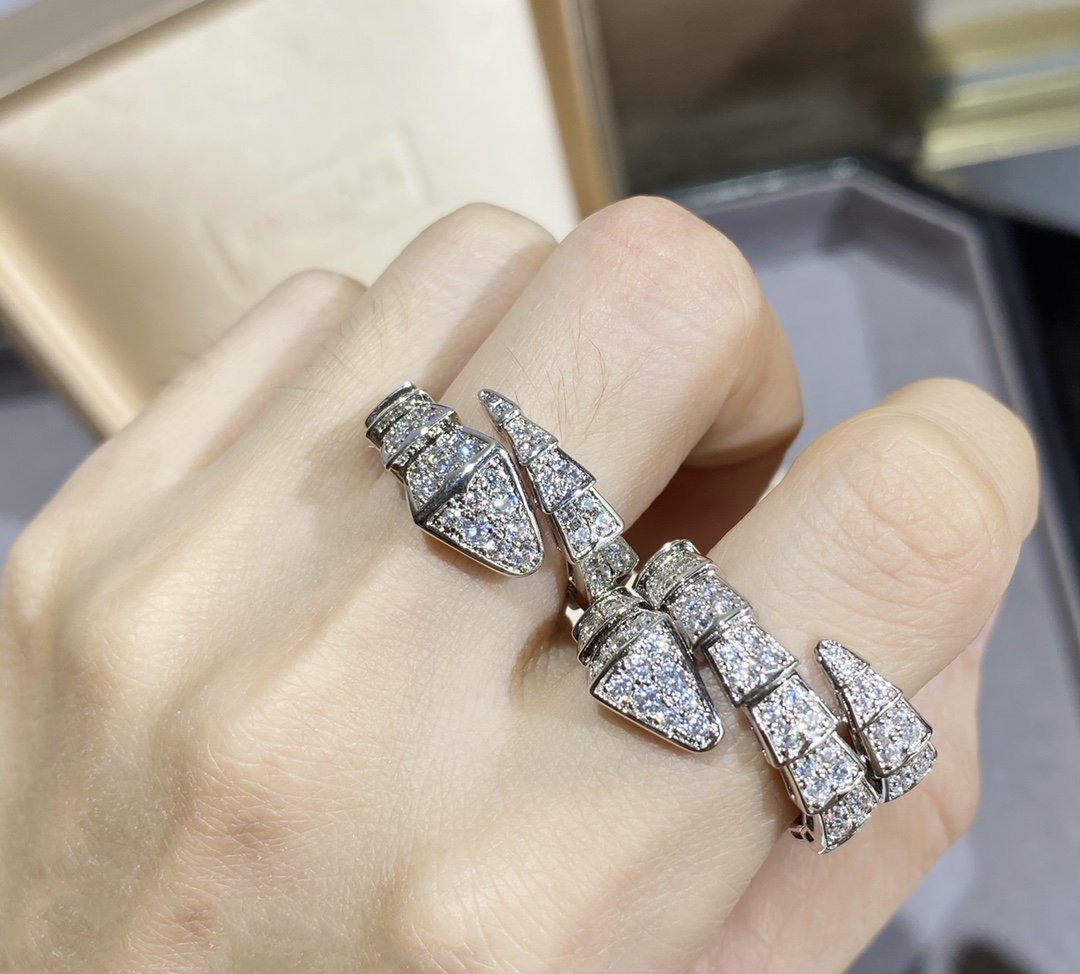 [Windsor Jewelry]SERPENTI LARGE RING SILVER DIAMOND PAVED