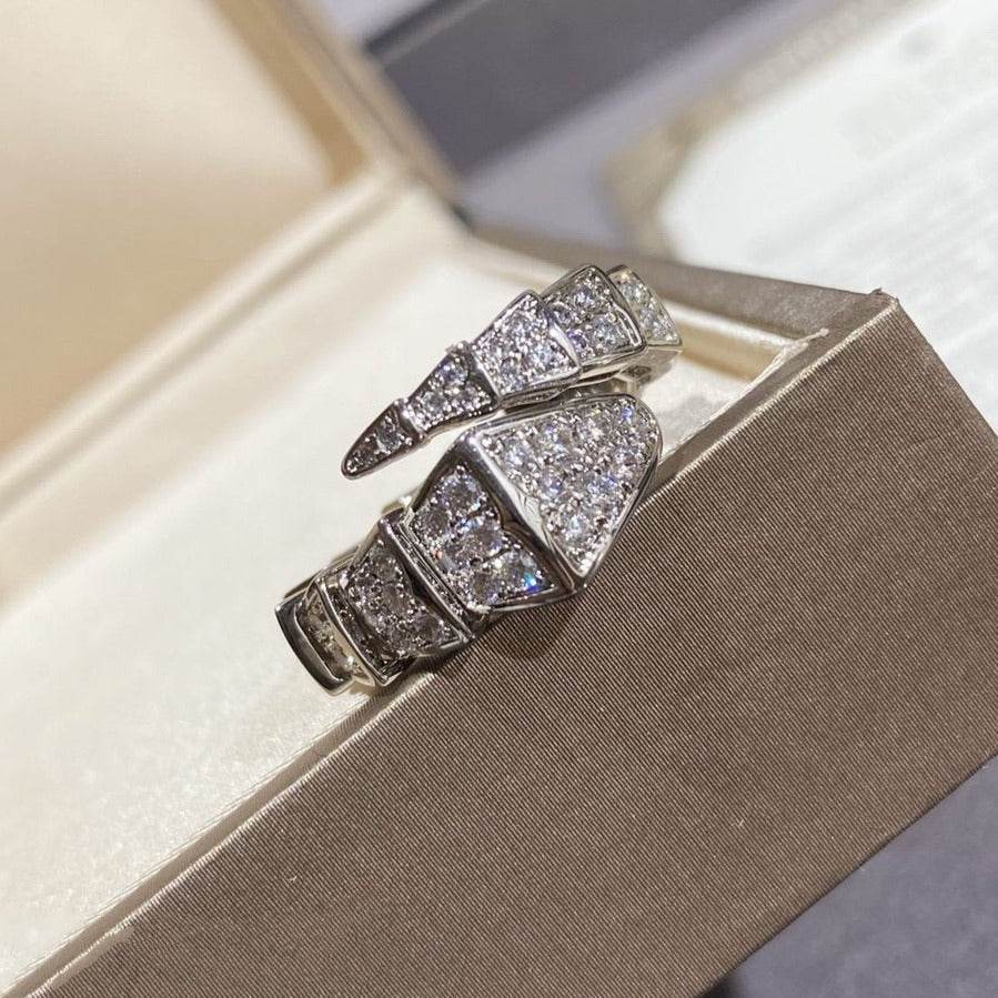 [Windsor Jewelry]SERPENTI LARGE RING SILVER DIAMOND PAVED
