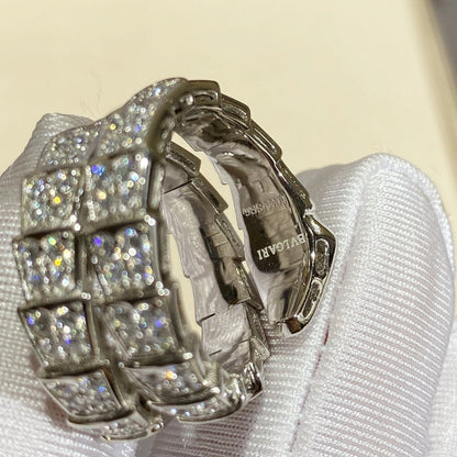 [Windsor Jewelry]SERPENTI DOUBLE RING SILVER DIAMOND PAVED
