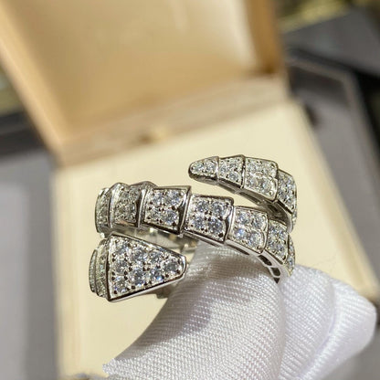 [Windsor Jewelry]SERPENTI DOUBLE RING SILVER DIAMOND PAVED