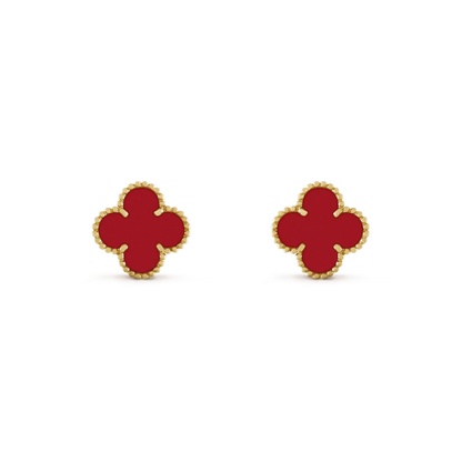 [Windsor Jewelry]CLOVER MINI 9.5MM CARNELIAN EARRINGS