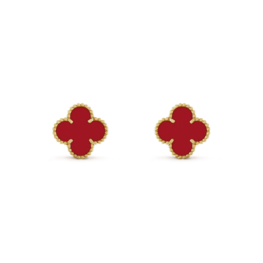 [Windsor Jewelry]CLOVER MINI 9.5MM CARNELIAN EARRINGS