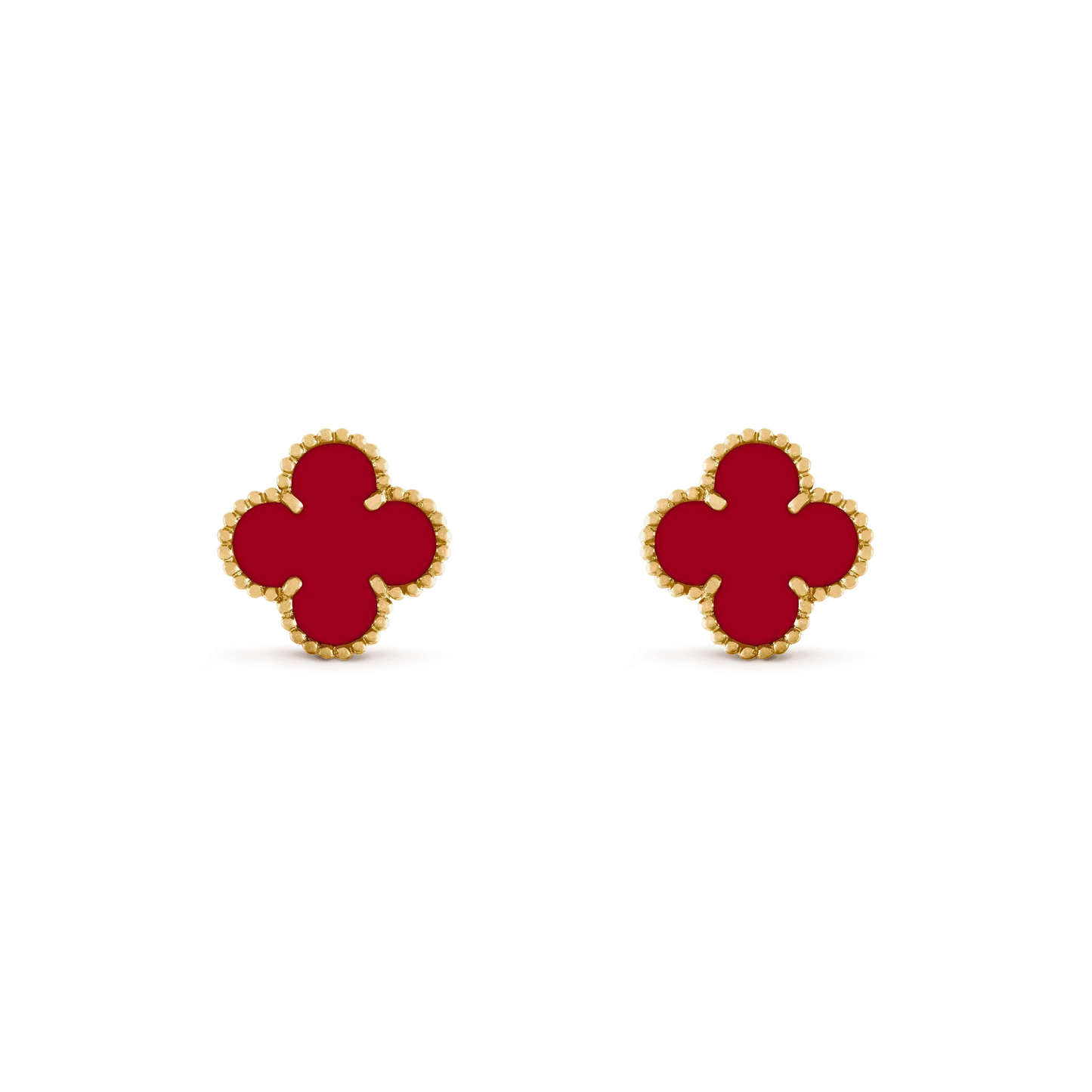 [Windsor Jewelry]CLOVER MEDIUM 1 MOTIFS CARNELIAN  EARRINGS