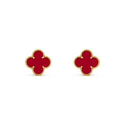 [Windsor Jewelry]CLOVER MEDIUM 1 MOTIFS CARNELIAN  EARRINGS