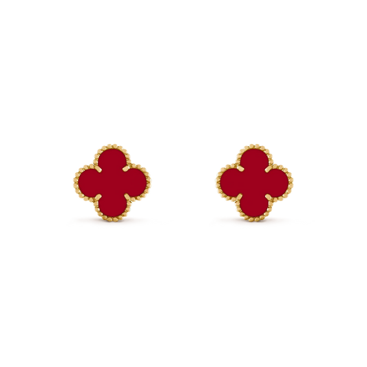 [Windsor Jewelry]CLOVER MEDIUM 1 MOTIFS CARNELIAN  EARRINGS