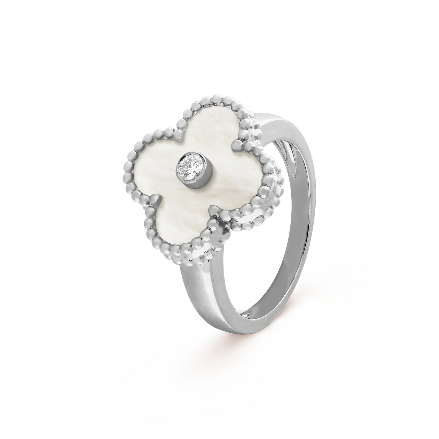 [Windsor Jewelry]CLOVER SILVER MOP DIAMOND RING