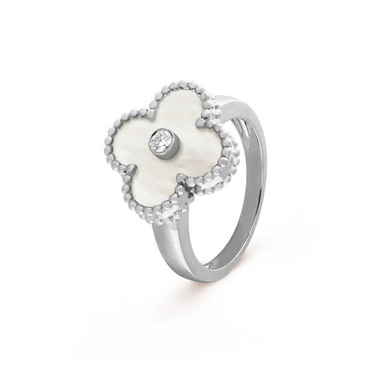 [Windsor Jewelry]CLOVER SILVER MOP DIAMOND RING