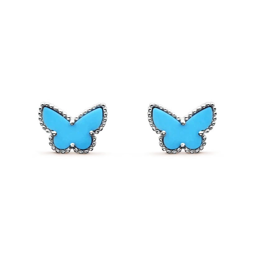 [Windsor Jewelry]BUTTERFLY TURQUOISE EARRINGS SILVER