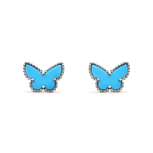 [Windsor Jewelry]BUTTERFLY TURQUOISE EARRINGS SILVER