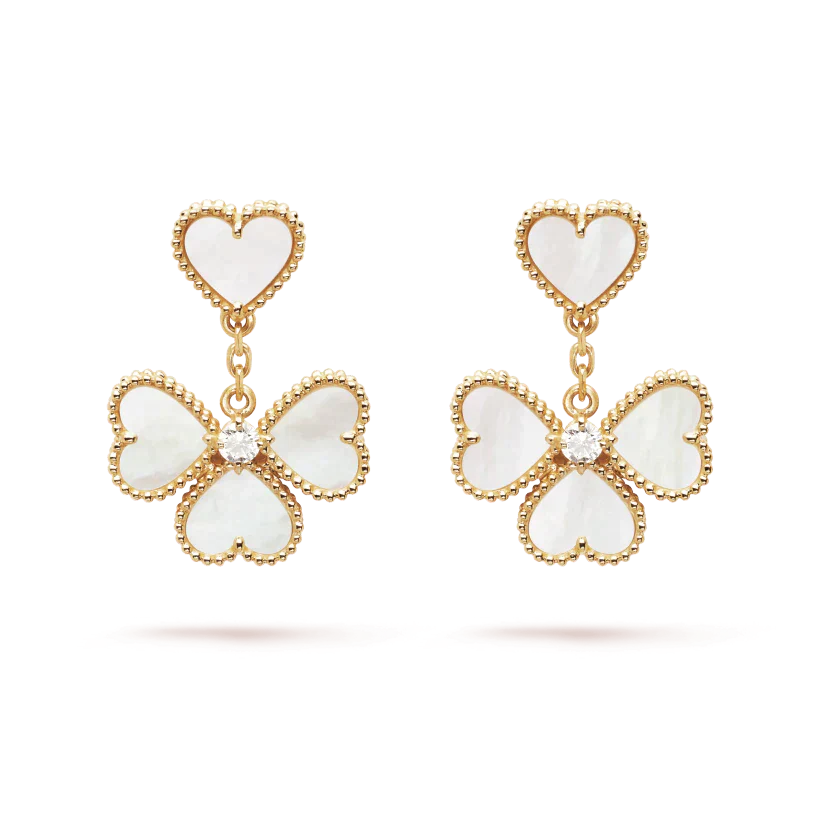 [Windsor Jewelry]CLOVER SWEET WHITE MOP EARRINGS