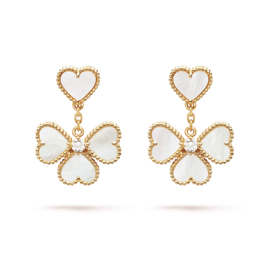 [Windsor Jewelry]CLOVER SWEET WHITE MOP EARRINGS
