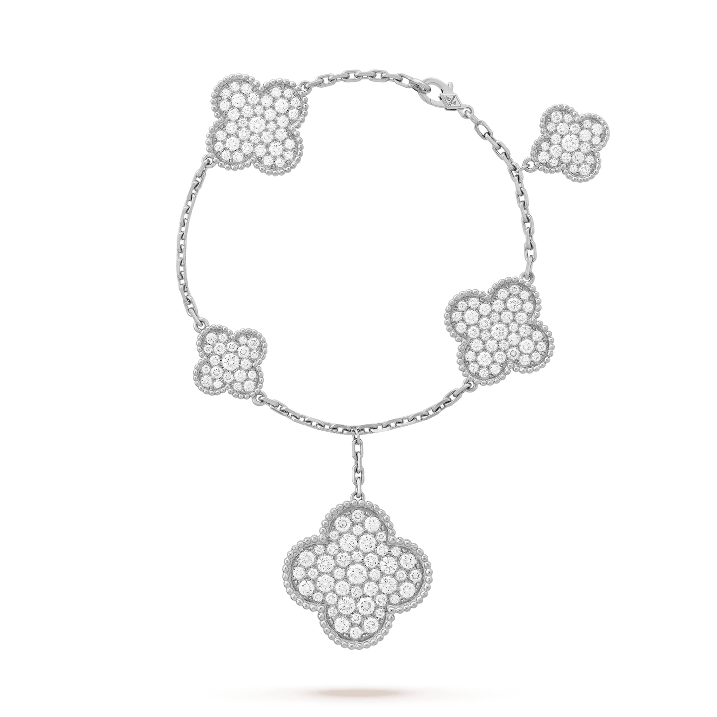 [Windsor Jewelry]CLOVER 6 MOTIFS SILVER DIAMOND BRACELET