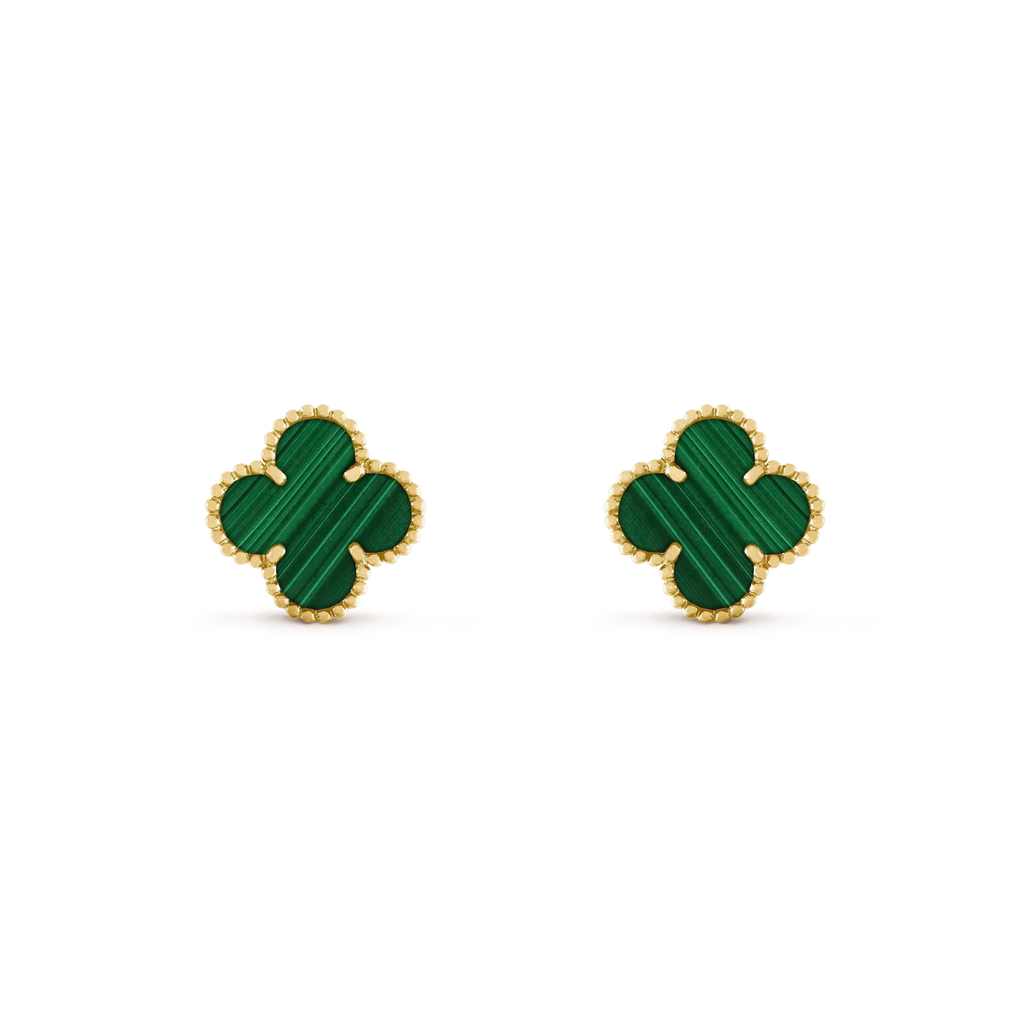 [Windsor Jewelry]CLOVER MEDIUM 1 MOTIFS MALACHITE  EARRINGS