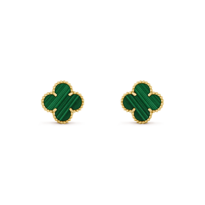 [Windsor Jewelry]CLOVER MEDIUM 1 MOTIFS MALACHITE  EARRINGS