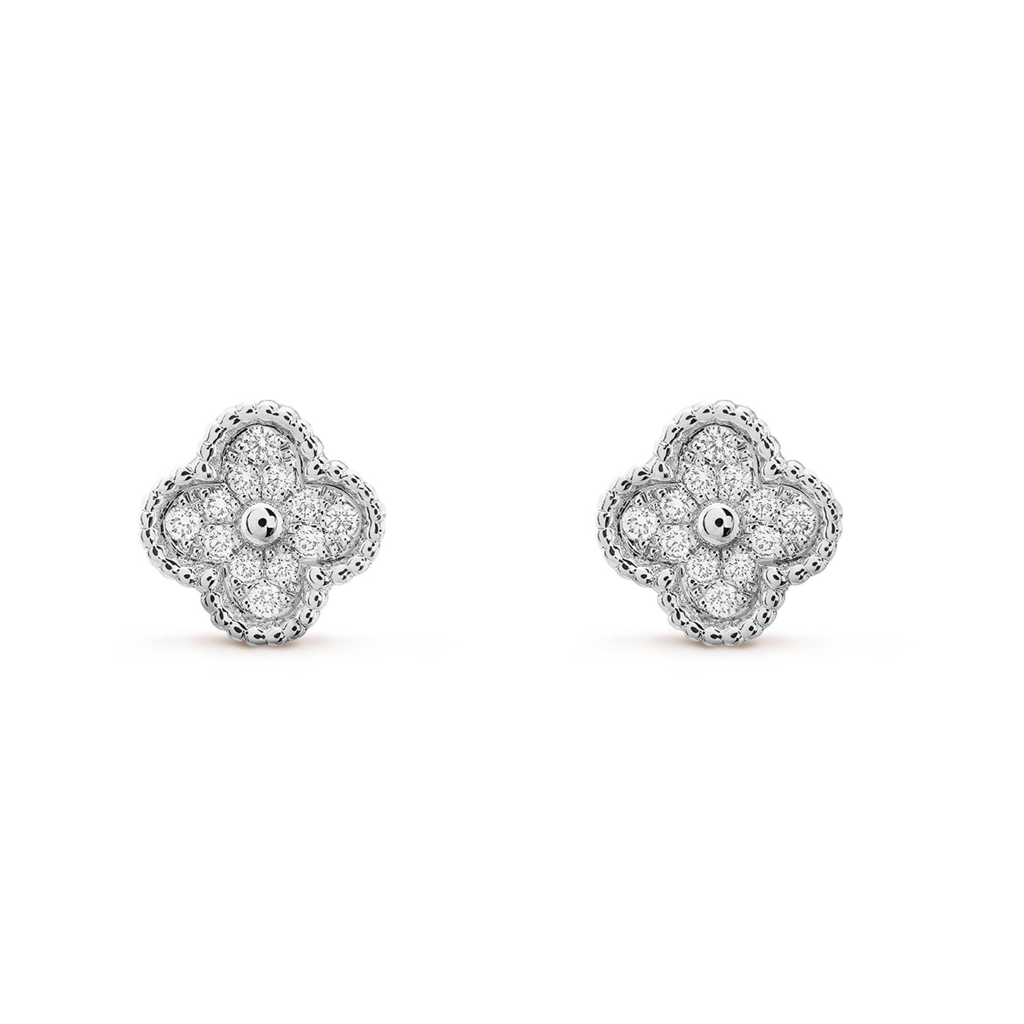 [Windsor Jewelry]CLOVER MINI DIAMOND STUD EARRINGS