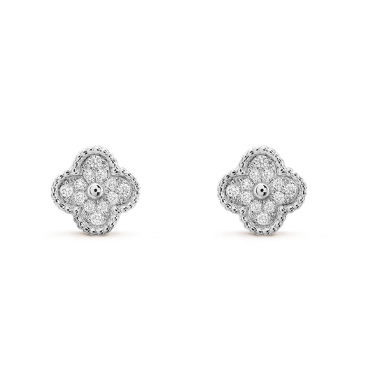 [Windsor Jewelry]CLOVER MINI DIAMOND STUD EARRINGS
