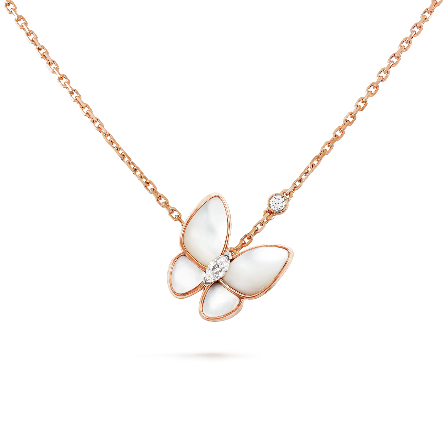 [Windsor Jewelry]BUTTERFLY MOP DIAMOND NECKLACE