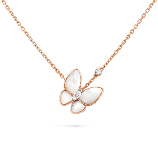 [Windsor Jewelry]BUTTERFLY MOP DIAMOND NECKLACE