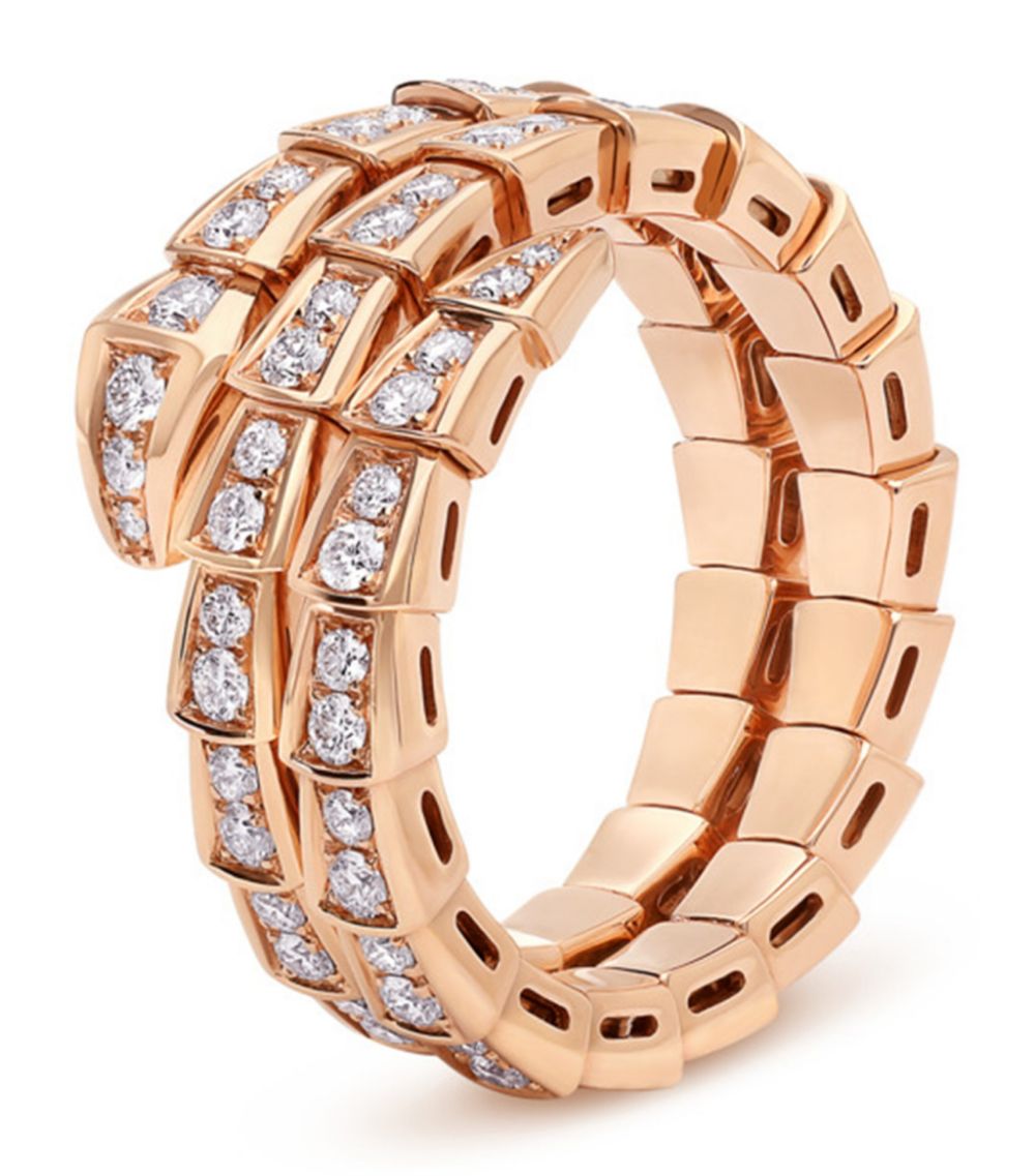 [Windsor Jewelry]SERPENTI RING PINK GOLD DIAMOND DOUBLE ROW