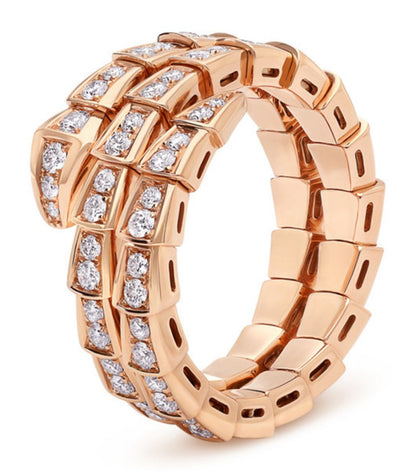 [Windsor Jewelry]SERPENTI RING PINK GOLD DIAMOND DOUBLE ROW